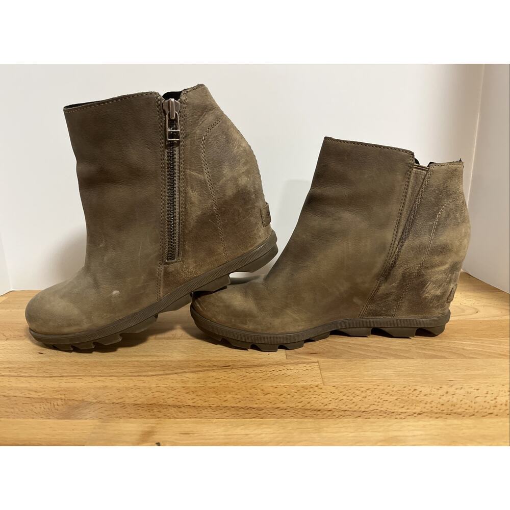 Sorel Boots Womens 9 Joan of Arctic II Wedge Brown Leather Booties - Picture 3 of 9